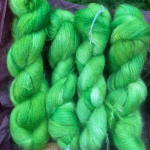 Kid Mohair Lace – Vert pomme (64% mohair / 36% soie)